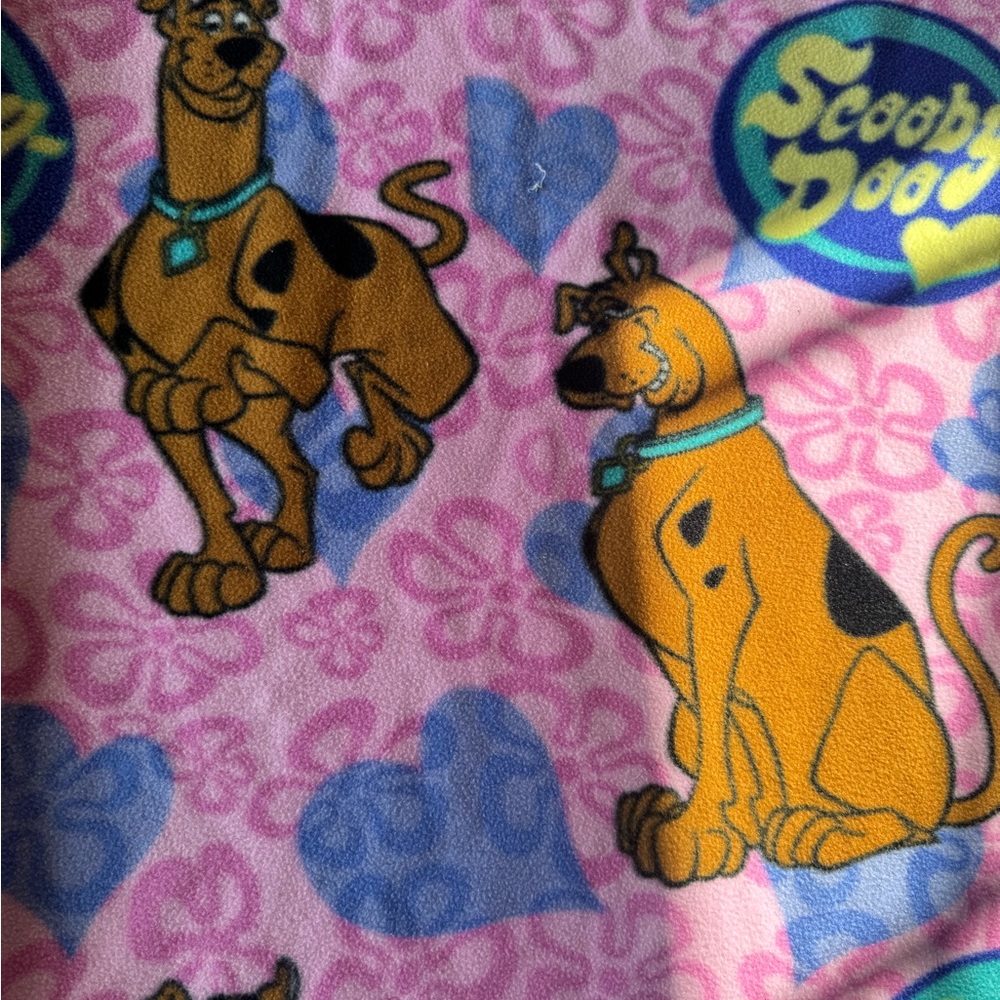 Vintage Scooby Doo Fleece Blanket/Throw  57” X 46” - Pink Polyester Mohawk